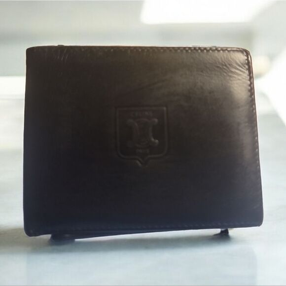 Céline Vintage Mens Black Bifold Wallet in Pre-loved Condition - Picture 1 of 14